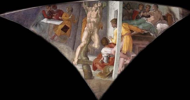 Michelangelo Buonarroti Punishment of Haman Sweden oil painting art